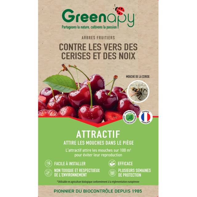 Attractif ammoniacal de la mouche de la cerise - 2 capsules (Greenapy)